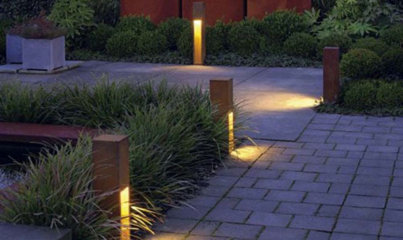 Front yard exterior design with beautiful garden lights 11