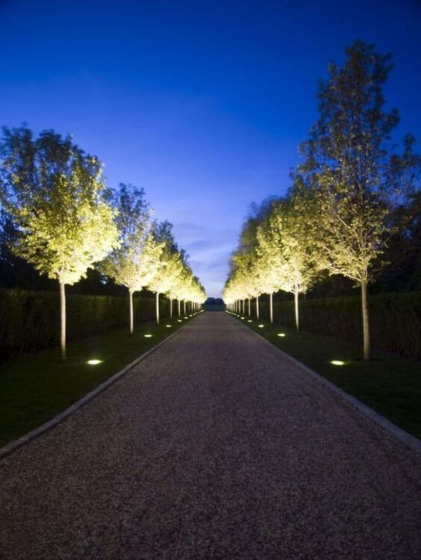 Front yard exterior design with beautiful garden lights 14