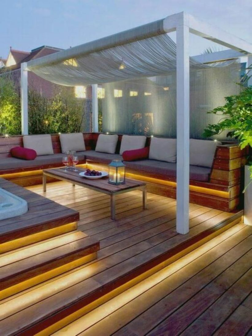 Front yard exterior design with beautiful garden lights 15