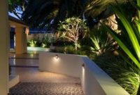 Front yard exterior design with beautiful garden lights 17