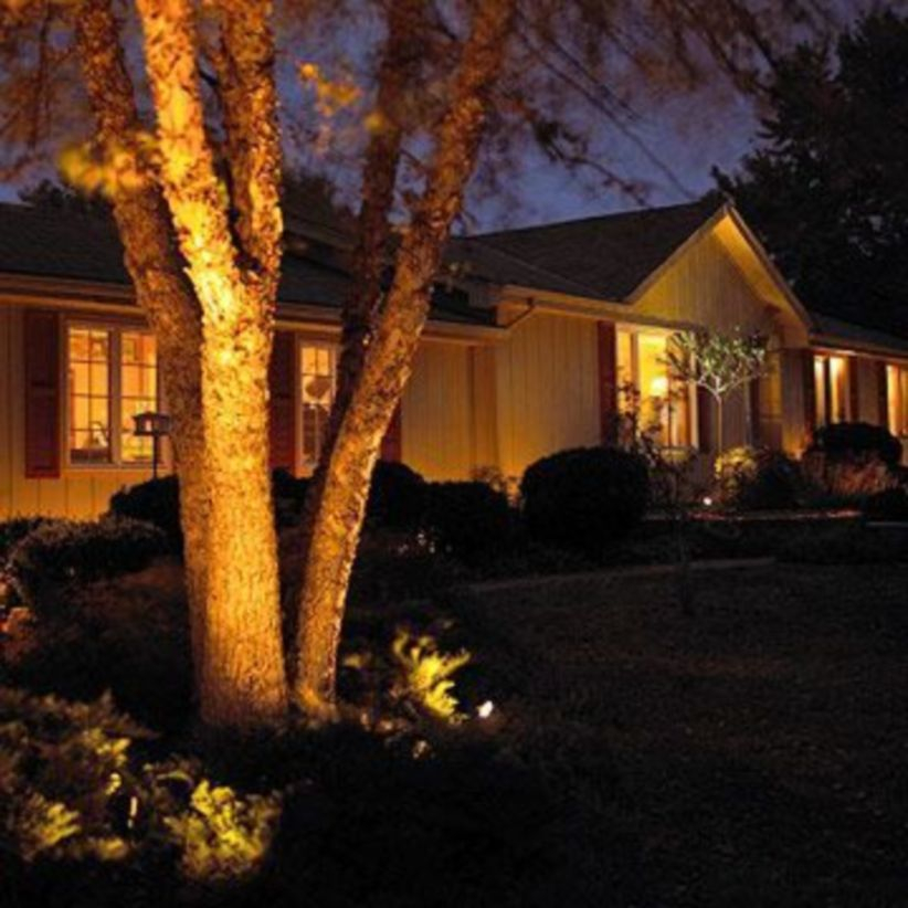 Front yard exterior design with beautiful garden lights 20