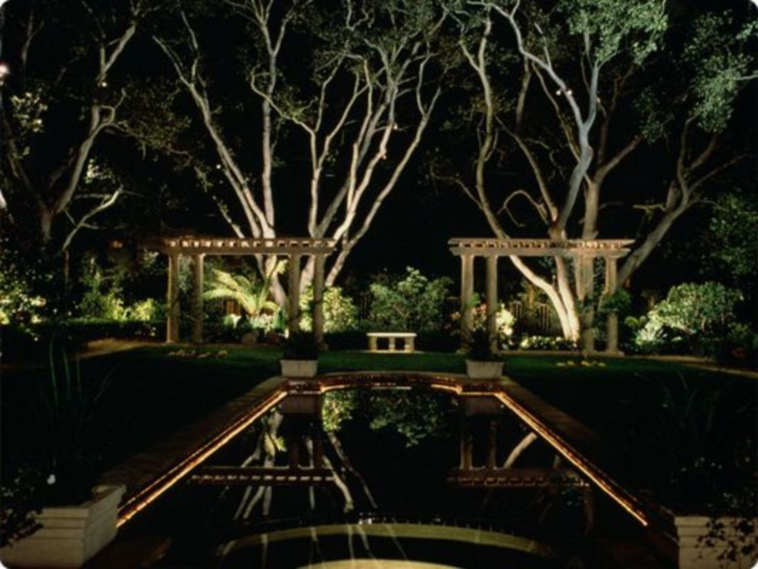 Front yard exterior design with beautiful garden lights 24