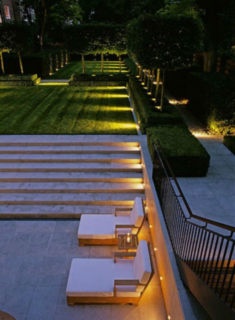 Front yard exterior design with beautiful garden lights 38