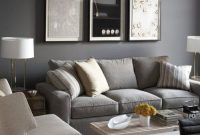 Living room gray wall color design ideas 12