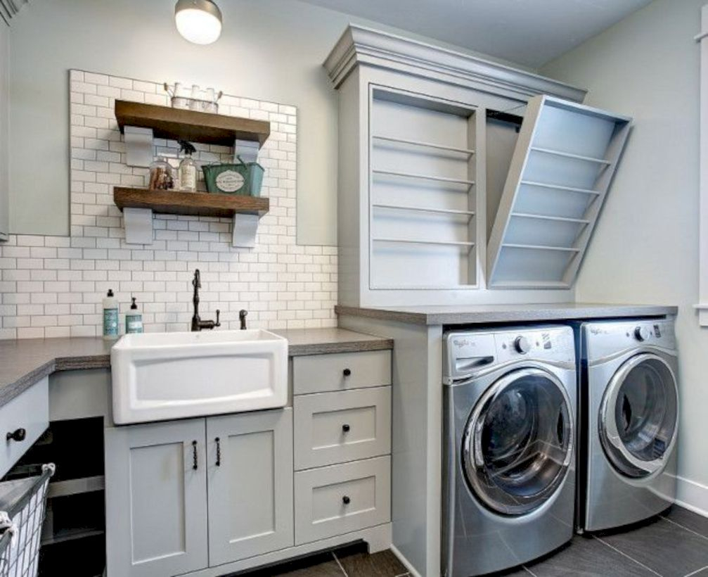Laundry design ideas with drying room that you must try 38