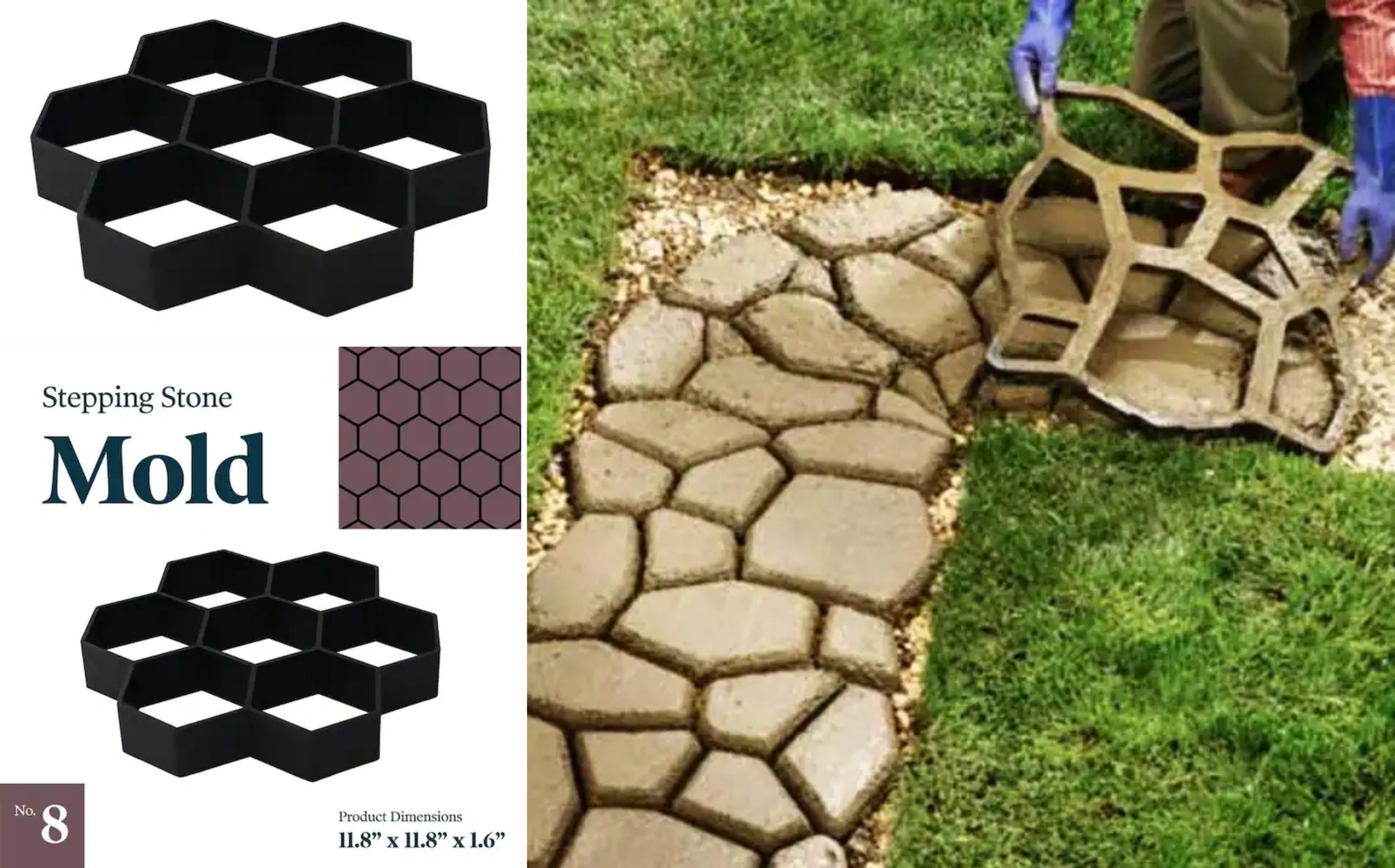 Concrete stepping stone molds