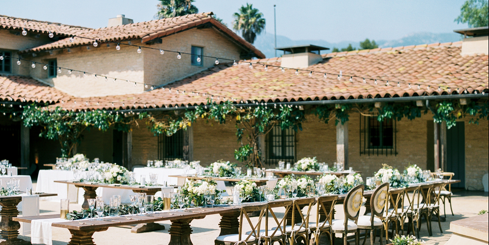 An adorable outdoor venue for fall wedding with a wedding at the santa barbara historical museum that a picturesque venue brings to life the romance and comfortable.