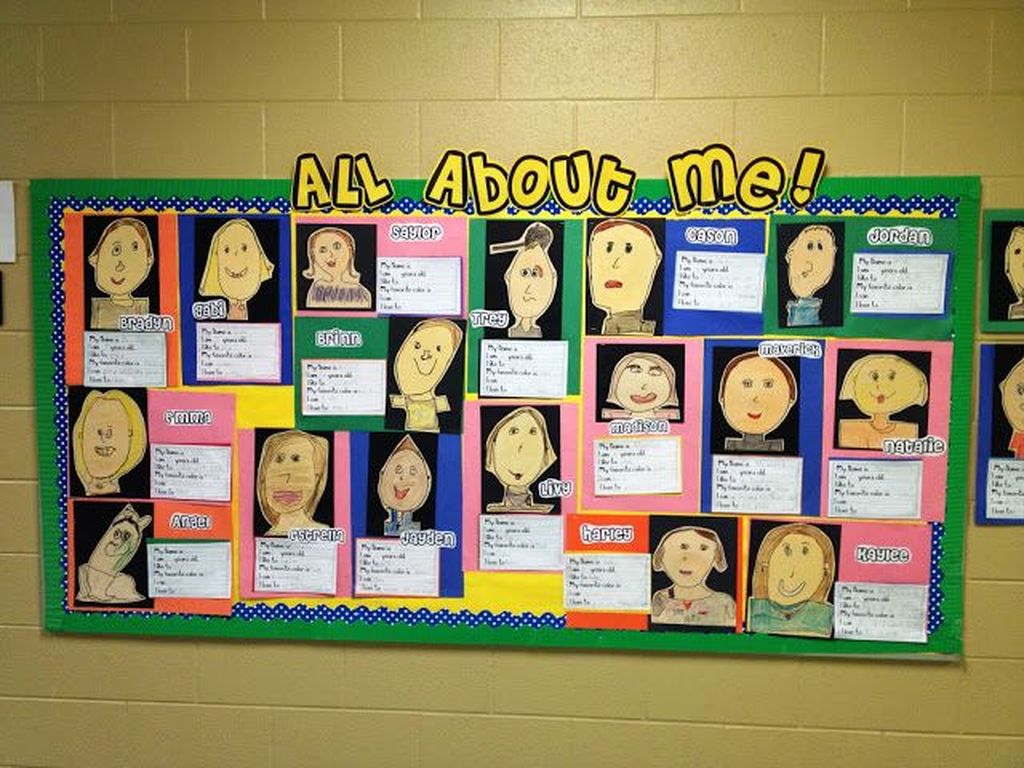 An amazing class board display with green background