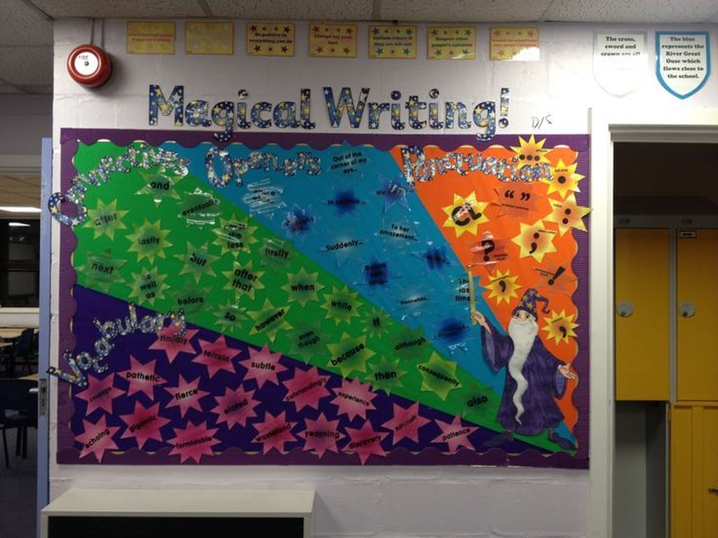 An amazing classroom board with magical writing