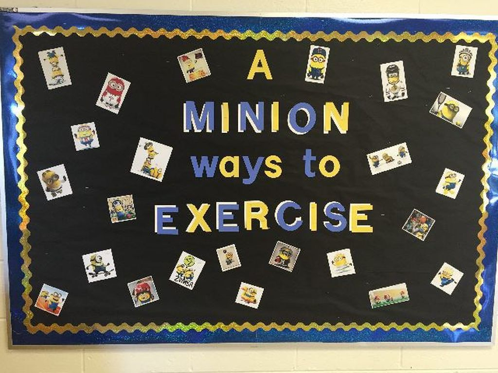 An amazing classroom board with minion design