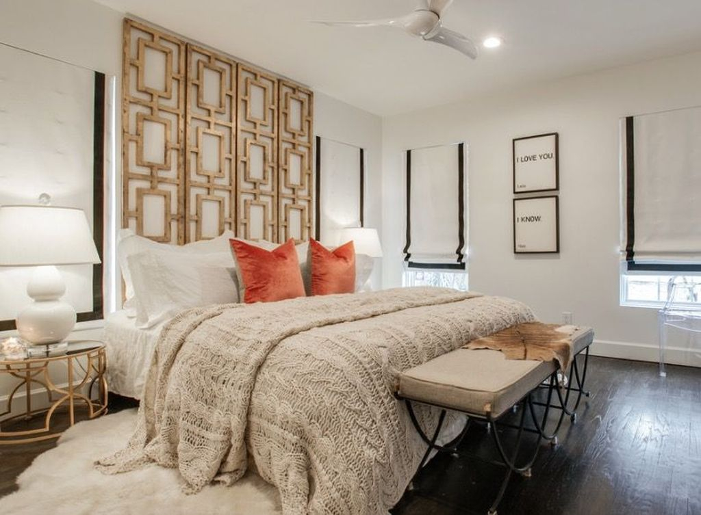 An awesome patterned headboard