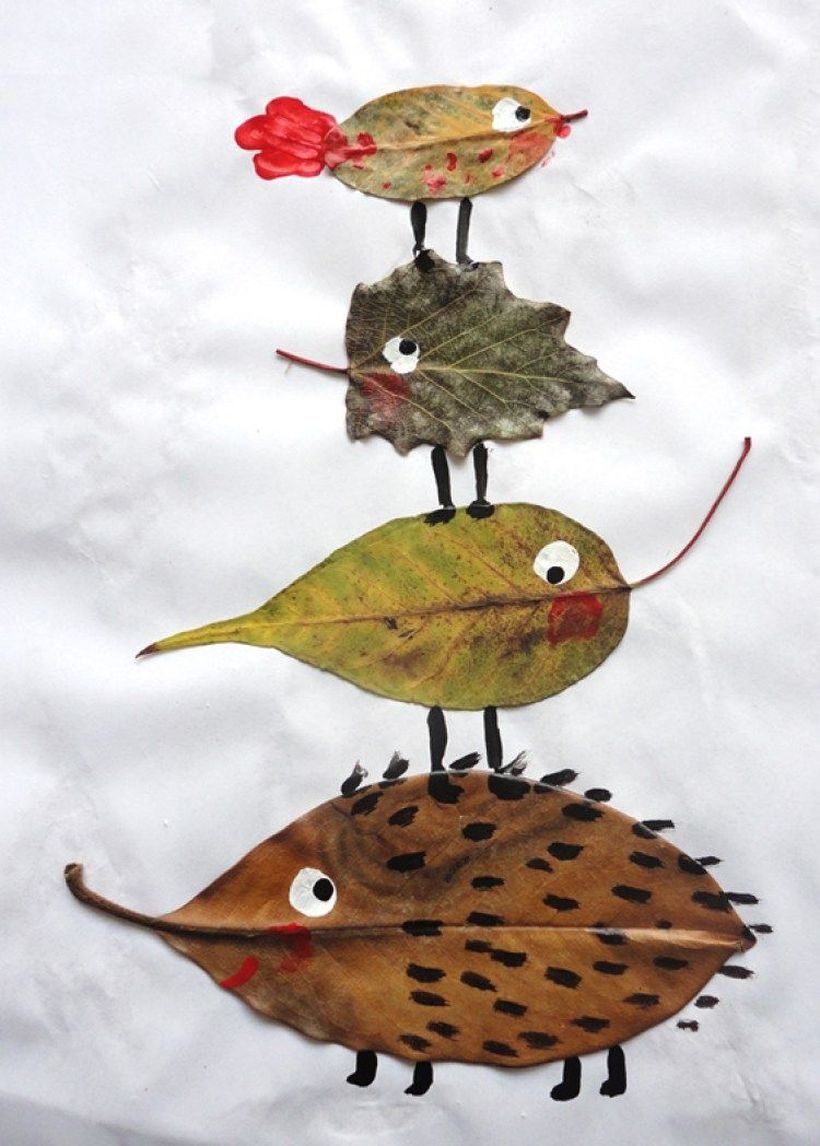 Best autumn leaves craft animal shape