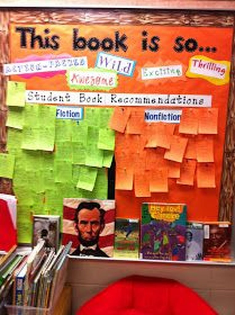 Colorful boad display with paper