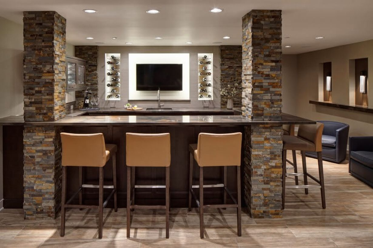 Contemporary home bar