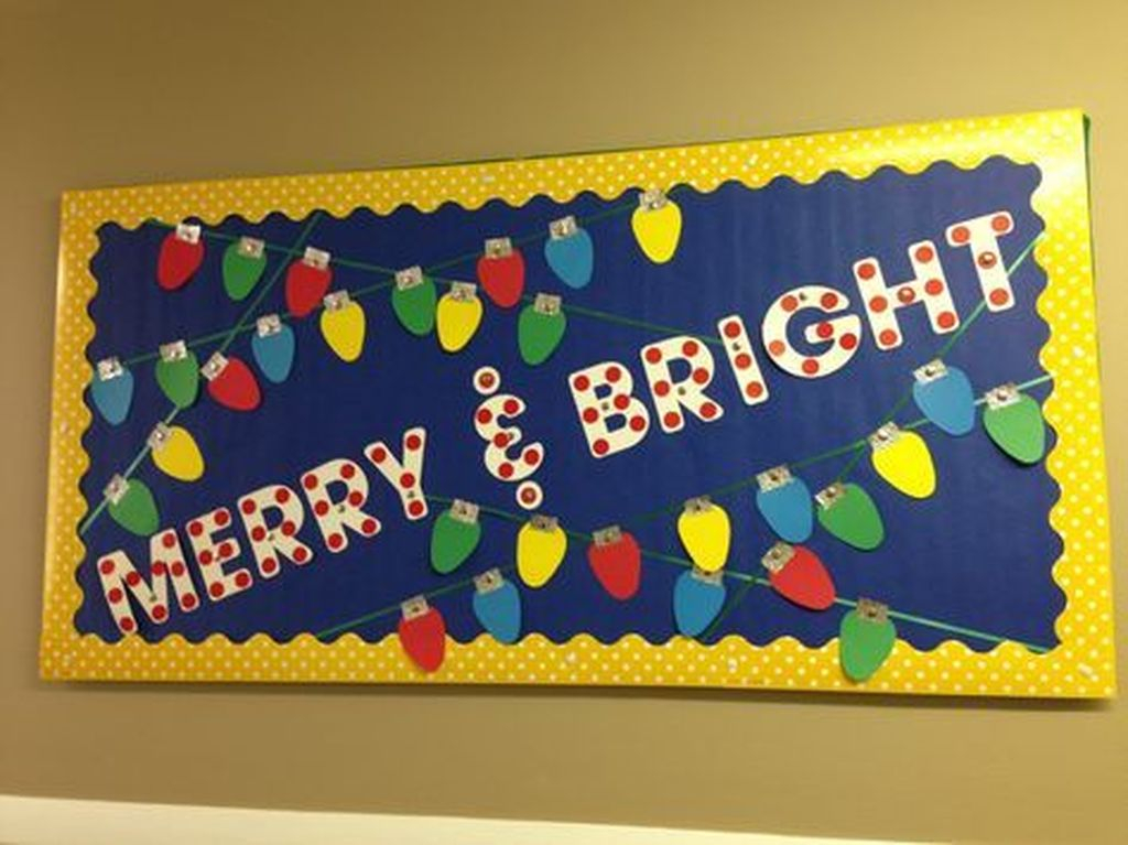 Creattive board display with blue and yellow paper