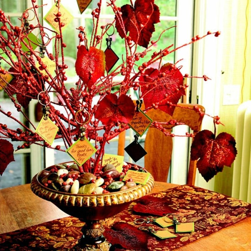 Mini pumpkins on the table