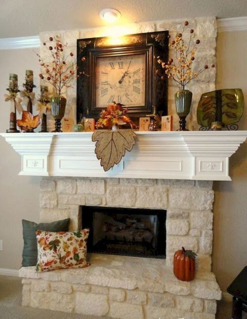 Pumpkins decoration above fire pit