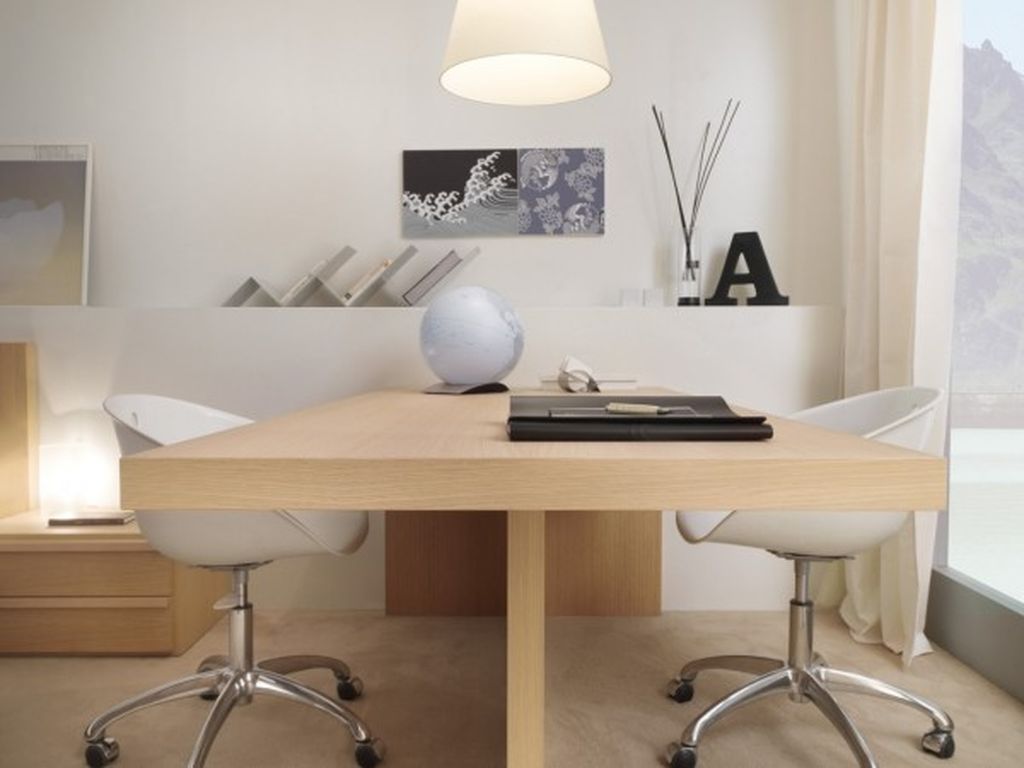 Smart desk design for office home with dual user desk to perfect your simple office home