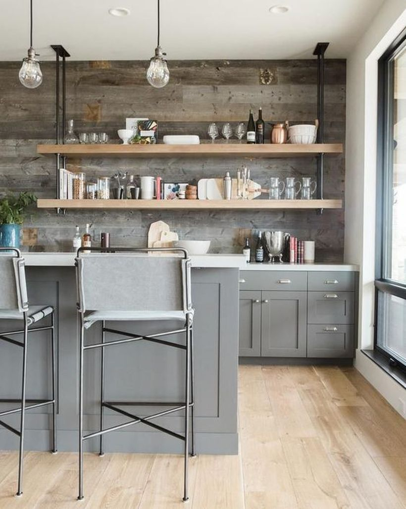Stonewashed gray bar stool