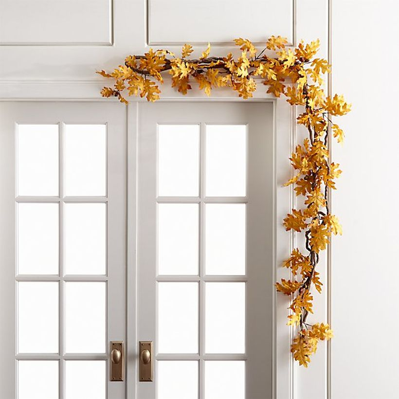 Stunning dry leaves garlands with yellow color for door decoration