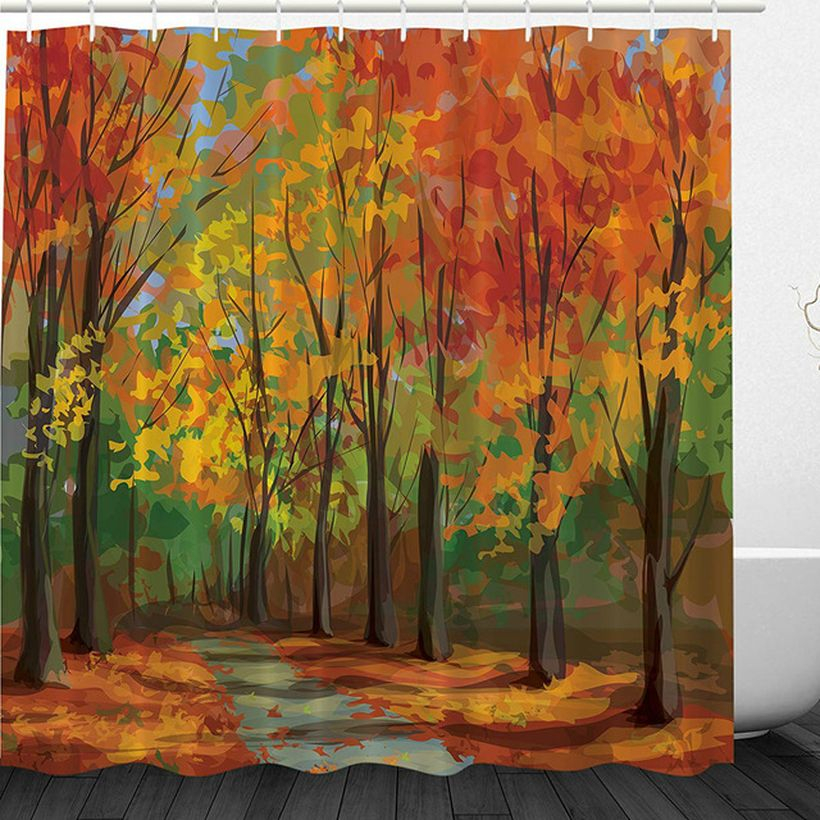 Style forest shower curtain set