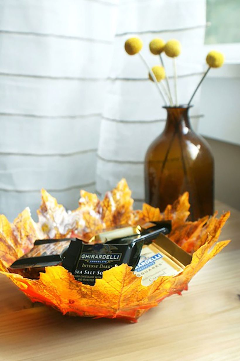 Autumn leaves craft bowl shape