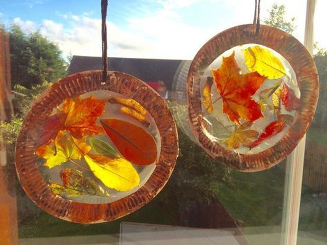 Hanging autumn leaves craft decoration