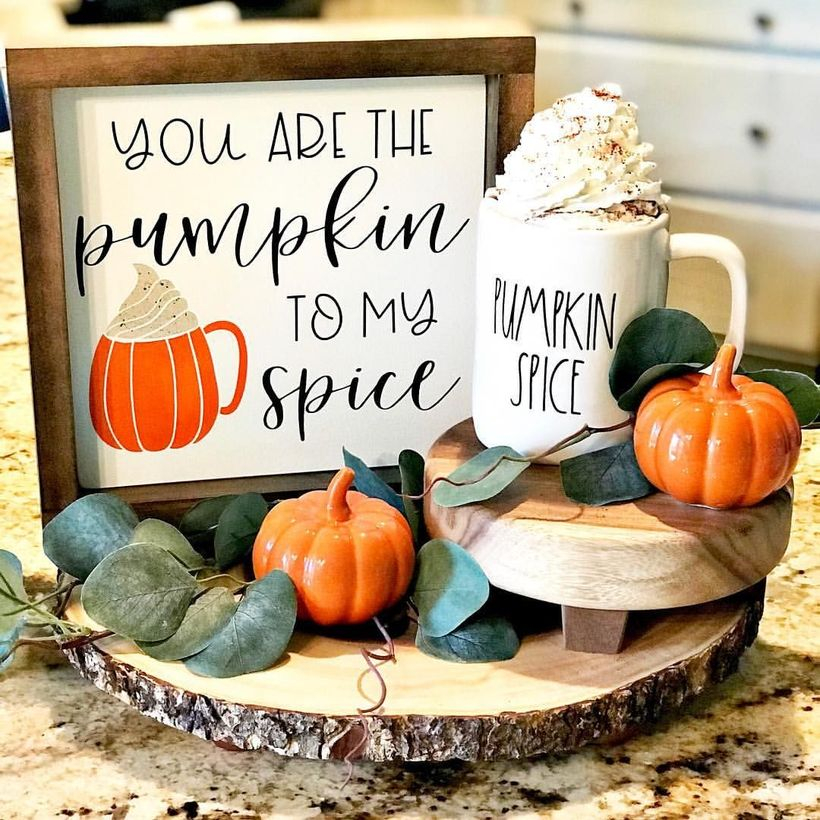 Pumpkins and wooden beam