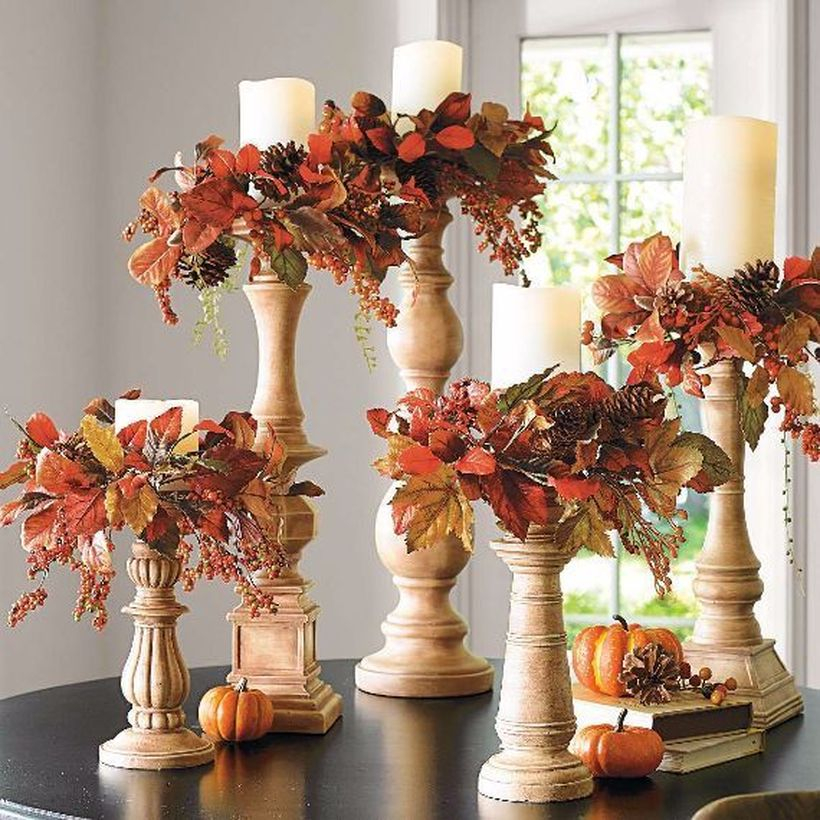 Pumpkins decoration candle holder