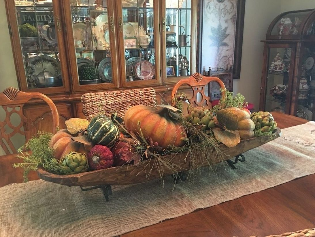 Rustic pumpkin centerpiece