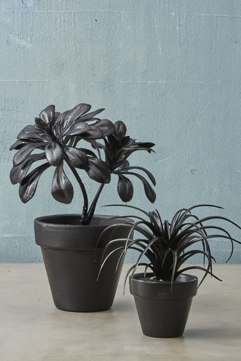 Unique diy fall ornaments with black artificial plants