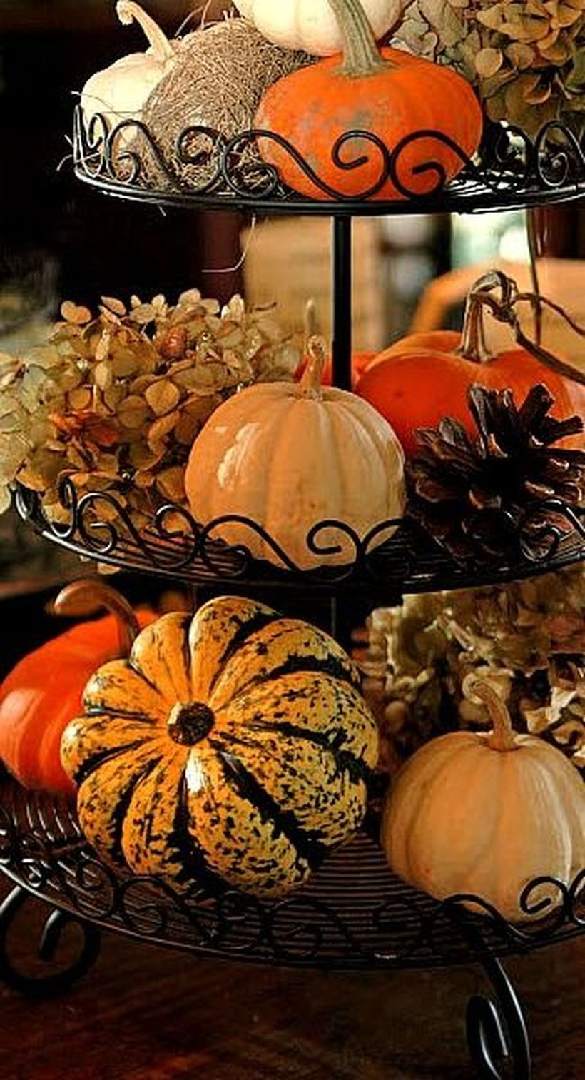 Unusual pumpkins for centerpiece decoration
