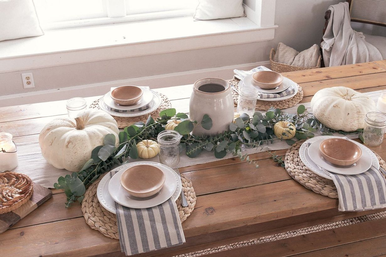 White pumpkin on dining table