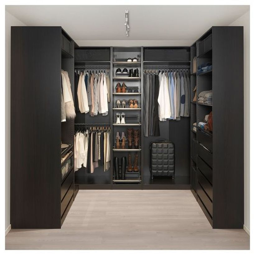 A beautiful black corner wardrobe.