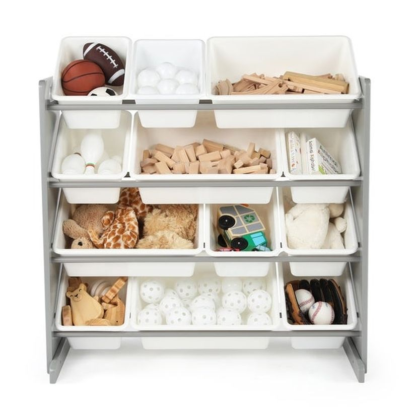 An awesome storage ideas with white color, multi level design to look simple