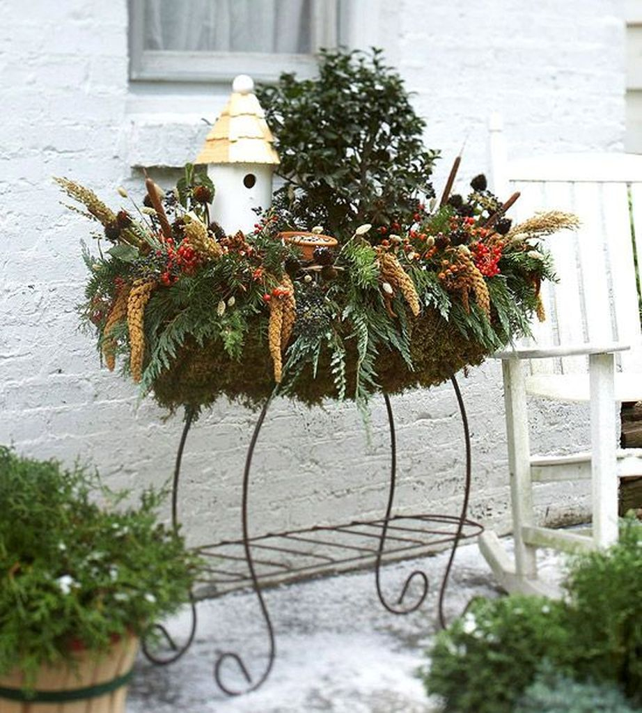 An awesome plants with metal stand for fall decoration