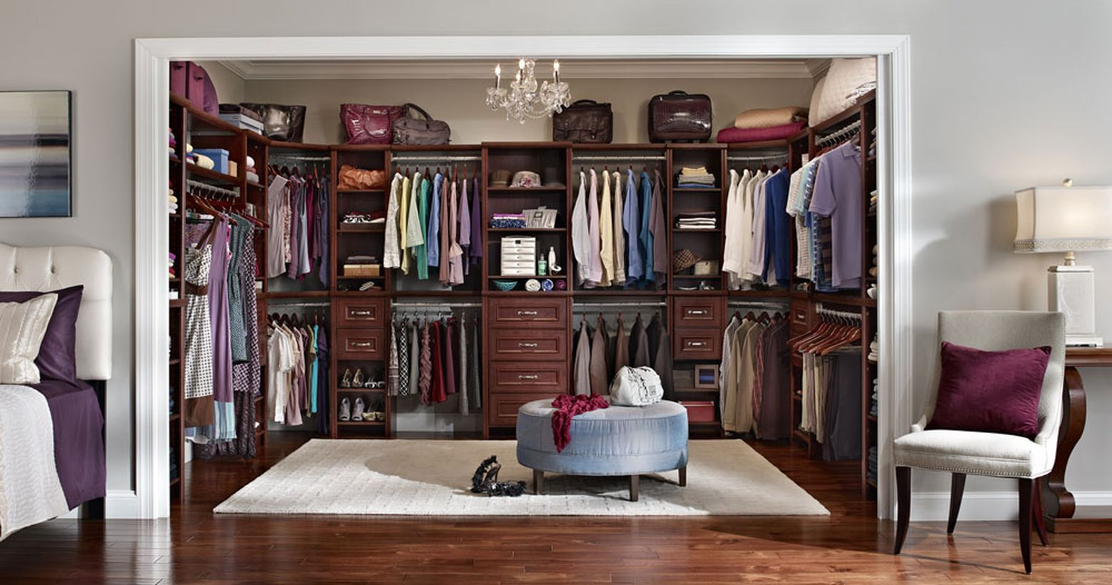 An incredible master bedroom wardrobe.