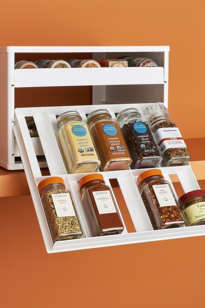 Best diy spices organizer with slide out drawers to look simple