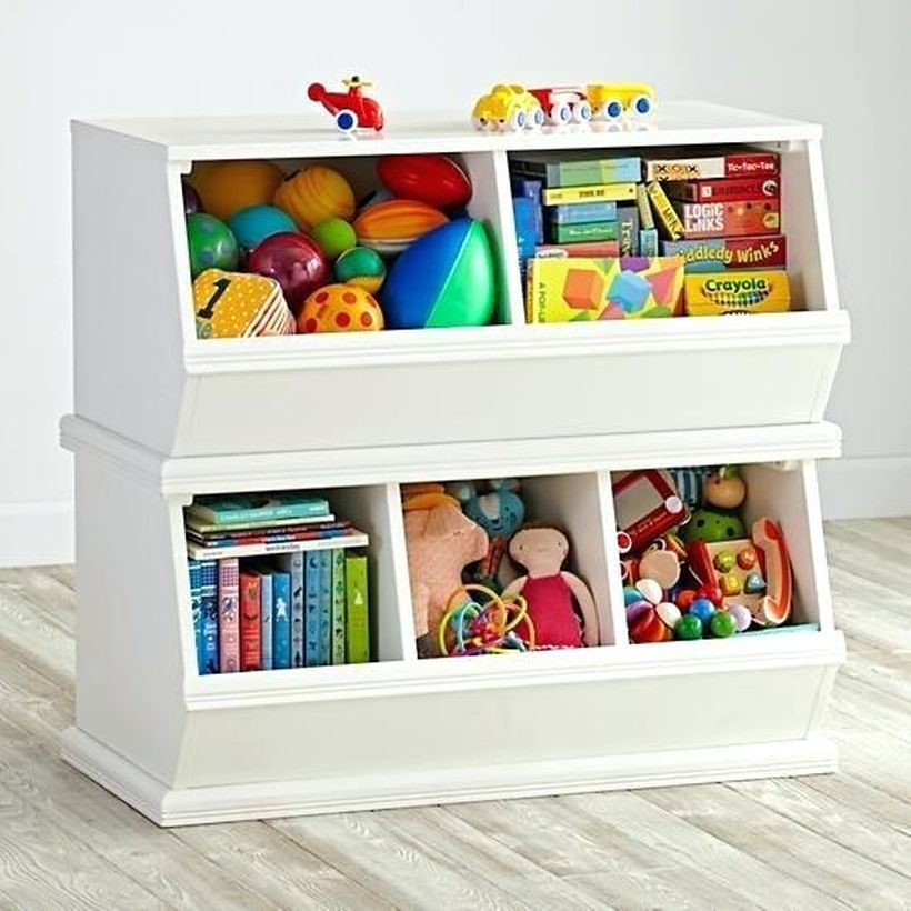 Best childrens toy storage with white color, multilevel box design untuk terlihat bagus
