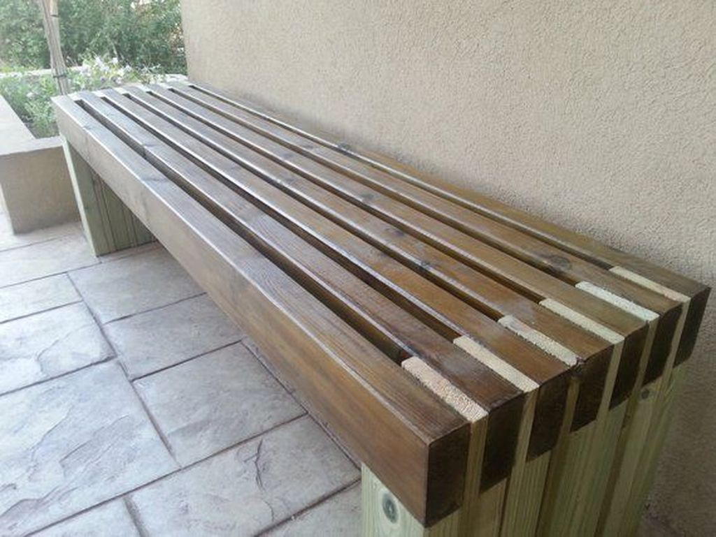 Creative wooden bench for outdoor