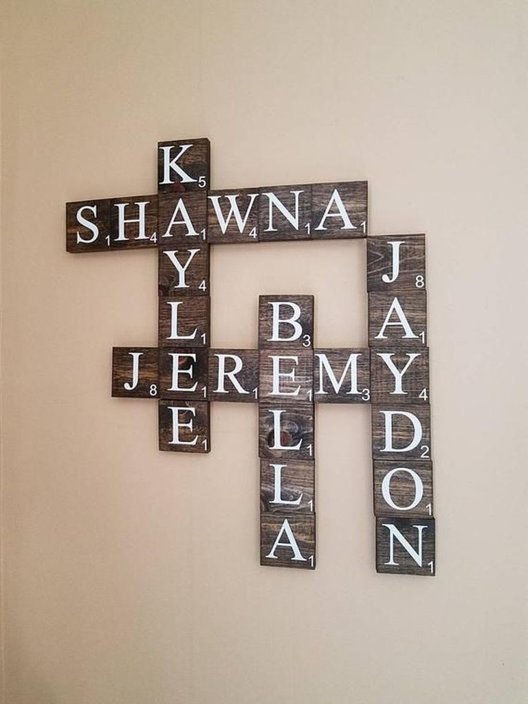 Cross word for wall decoration