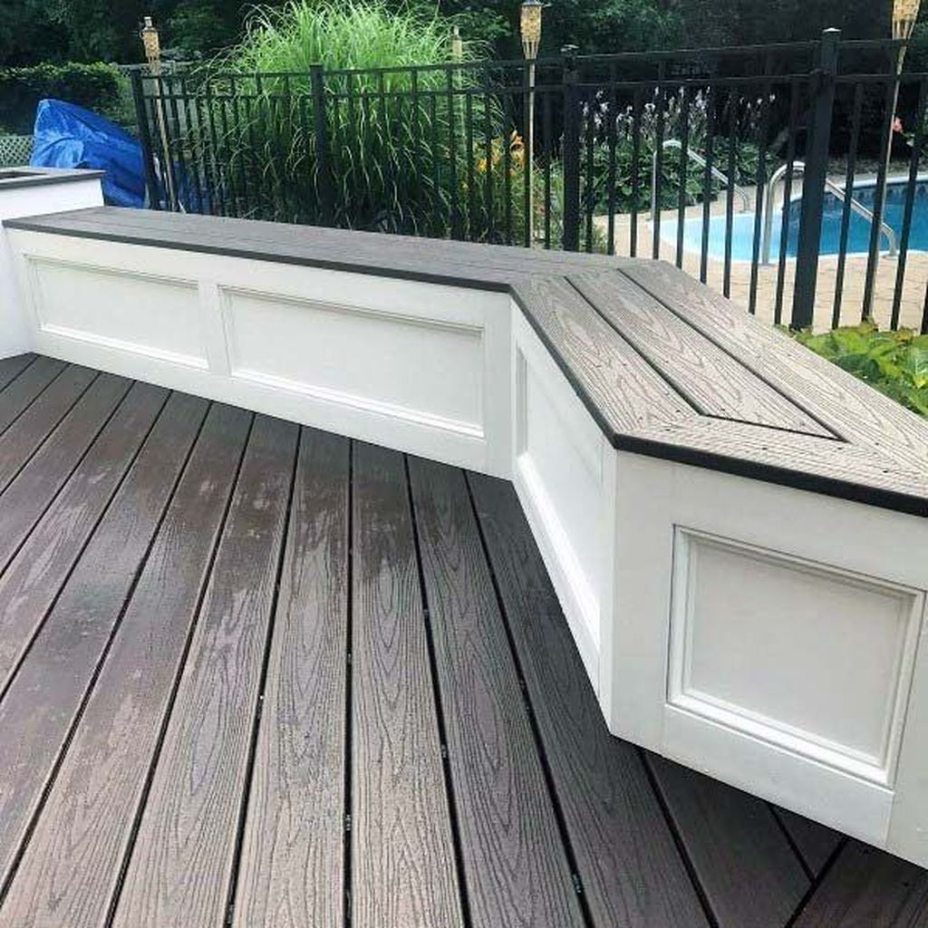 Dark outdoor bench