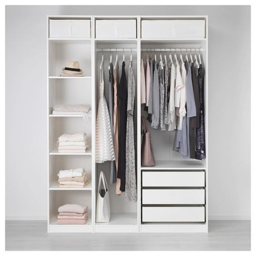 Ikea pax white wardrobe.