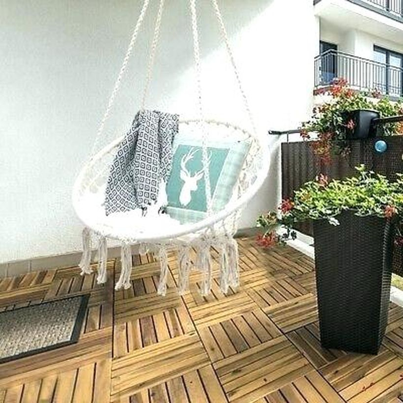 Macrame swing chair pattern hanging.