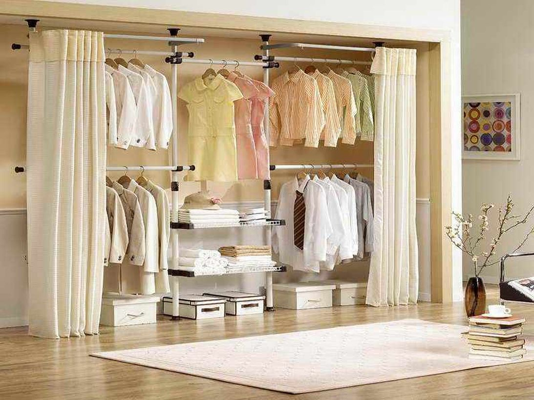 Minimalist wardrobe with drawers.