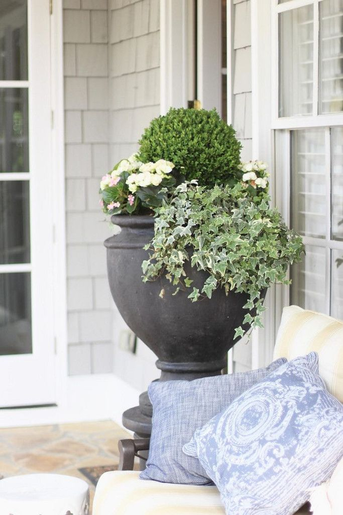 Modern terrace with plants decoration