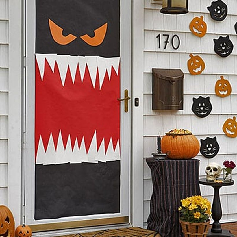 Monster halloween door.