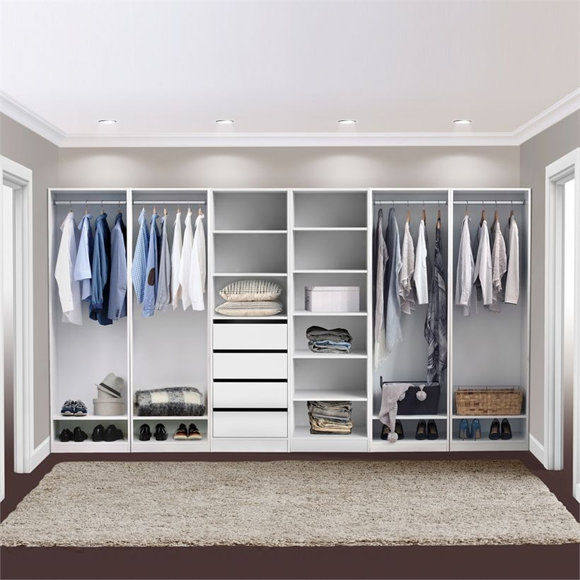 Multifunctiona mirror on minimalist wardrobe.