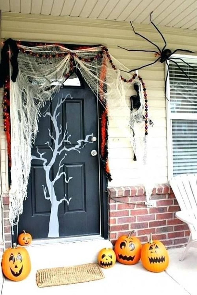 Scary halloween door
