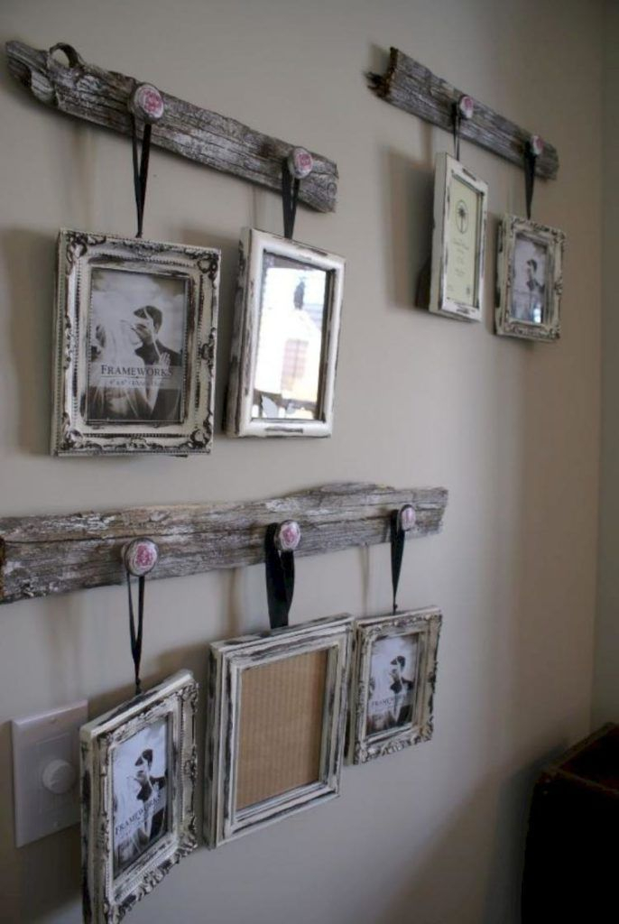 Wall decoration with wooden frame
